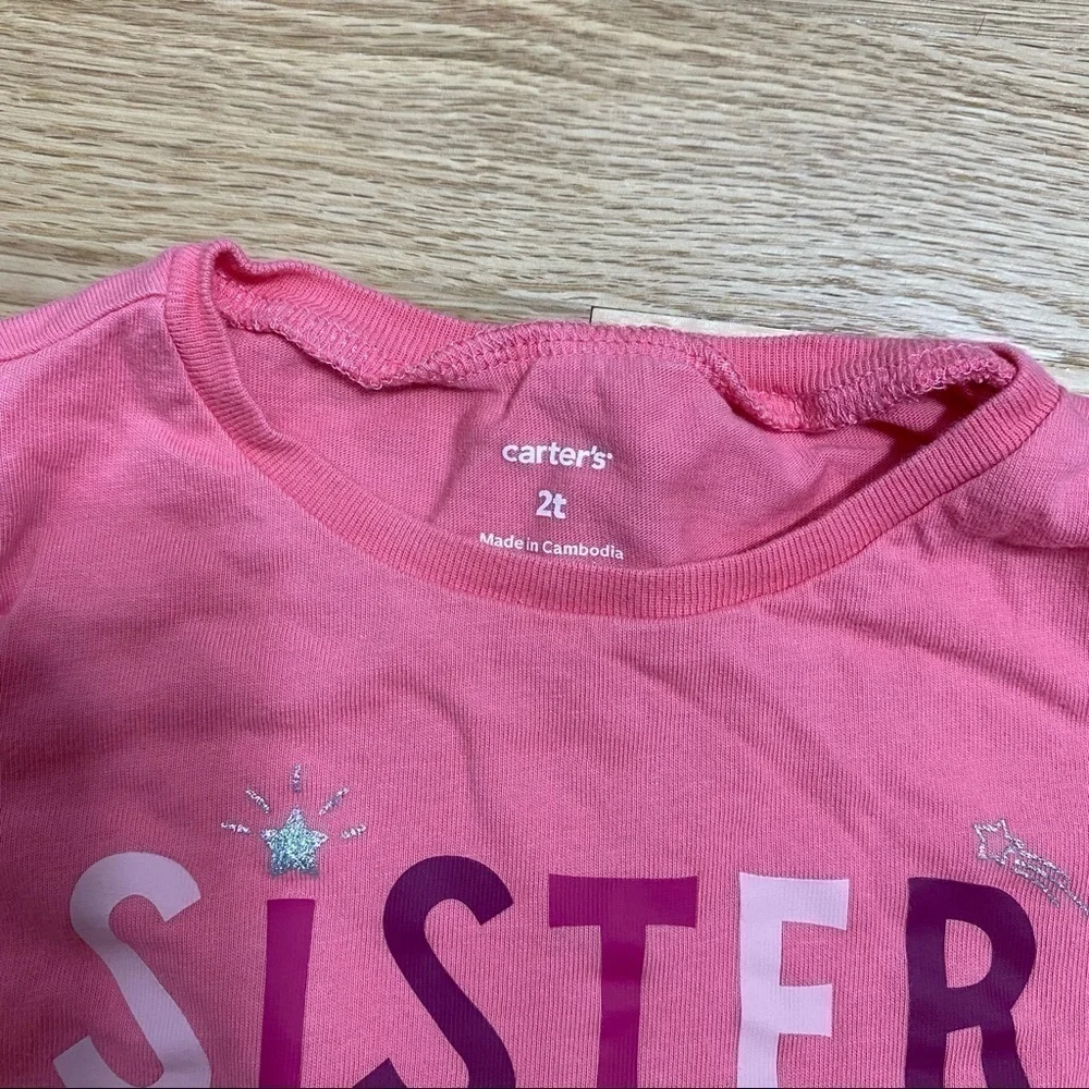 Sister Goals Outfit 2T Girls Long Sleeve Shirt Carters Pants Matching
